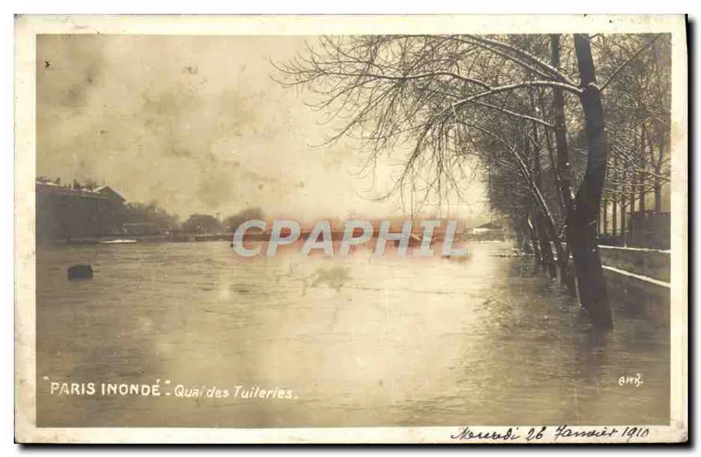 Paris überschwemmt — Quai des Tuileries - Vorderseite