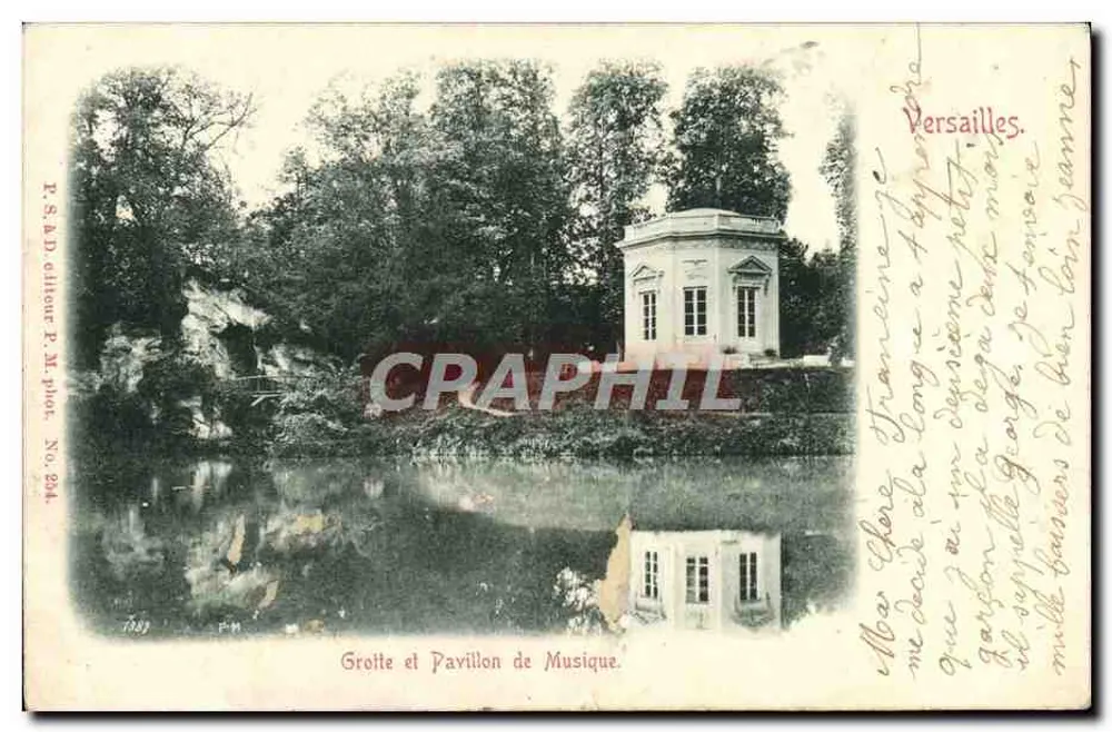 Grotte et Pavillon de Musique — Versailles — P. S. A. D. Ollhour P. M. phot. No. 204 - Frente