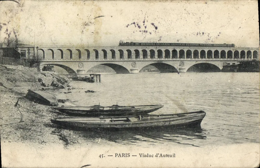 Paris — Viaduc d'Auteuil — éditeur imprimeur non identifié, n° 45 - Frente