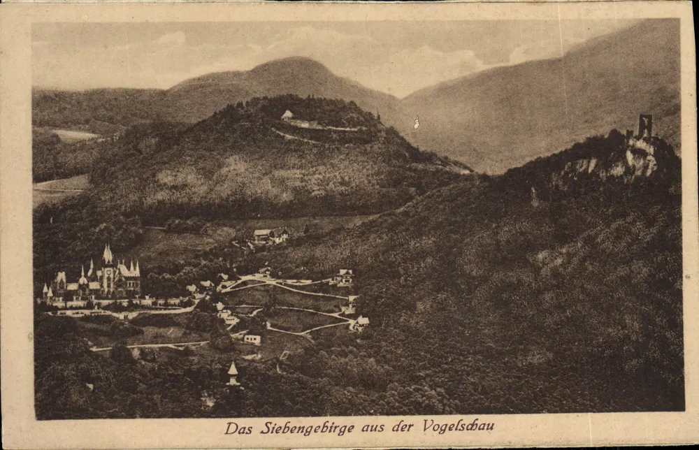 Das Siebengebirge aus der Vogelschau — vista panorâmica do Siebengebirge a partir da Vogelschau - Frente