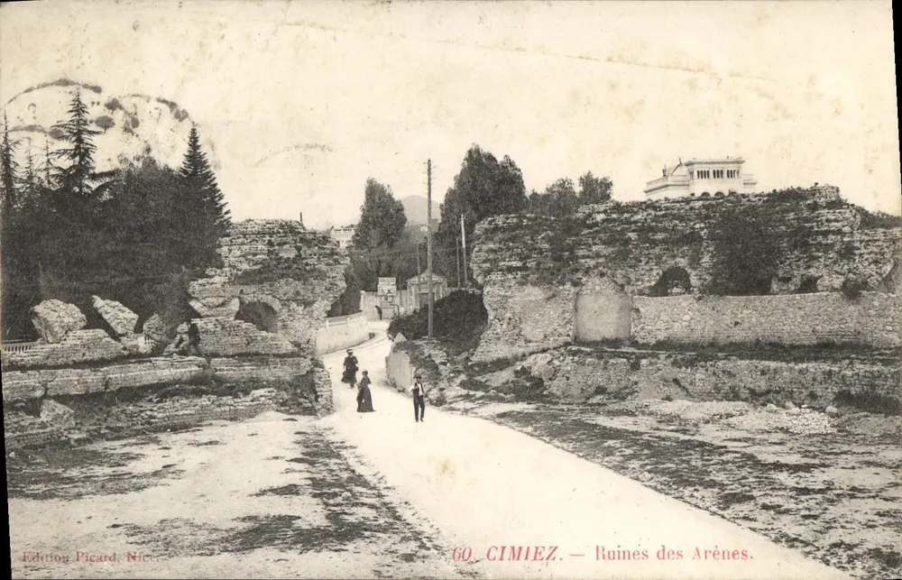 Cimiez — Ruínas das Arênes — Edição Picard, Nice, n°60 - Frente