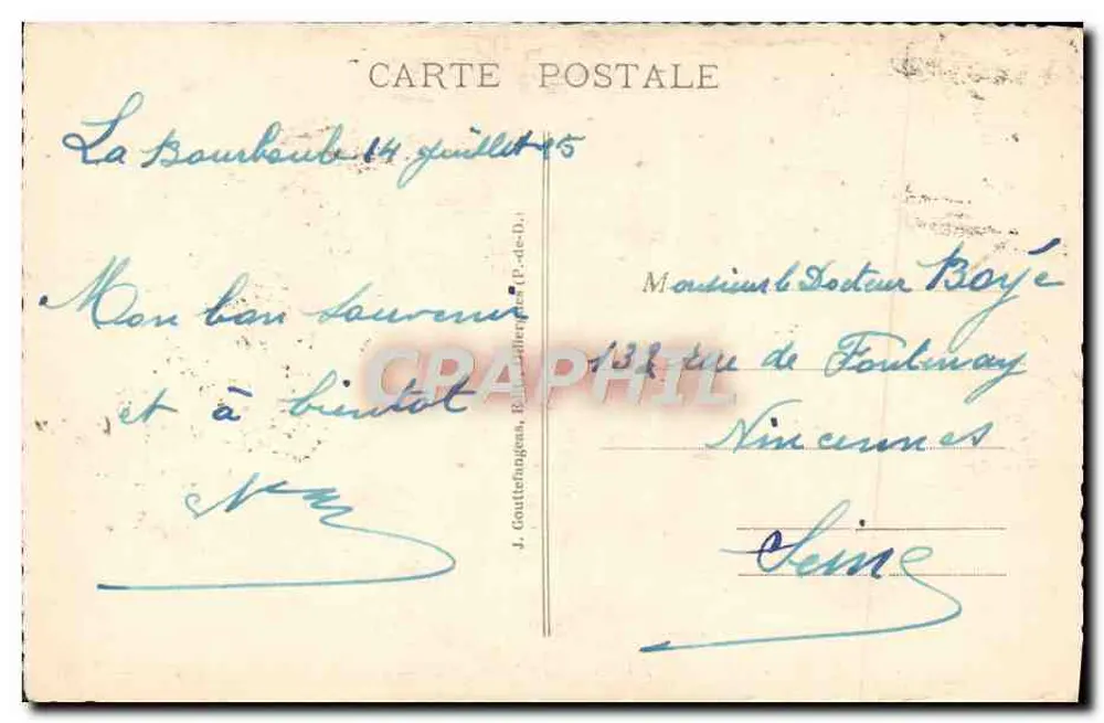 La Bourboule - Algemene uitzicht op de grote hotels — G. D'O. - 1384 - Achterkant