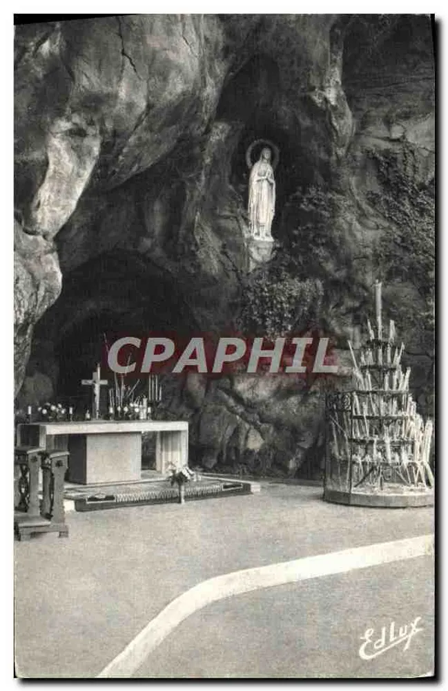 Gruta Milagrosa em Lourdes — Altar consagrado em 27 de janeiro de 1958 — Edição P. Doucet, Ed Lux - Frente