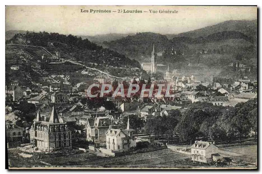 Lourdes — Vista Geral — Os Pirineus - Frente
