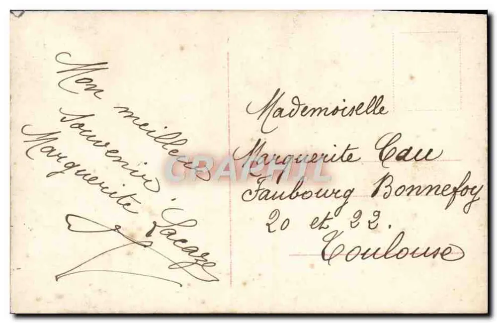Junge Frau mit Blumenkrone — gerahmtes Portrait — Rétiécarou, Nr. 2172/5 - Rückseite