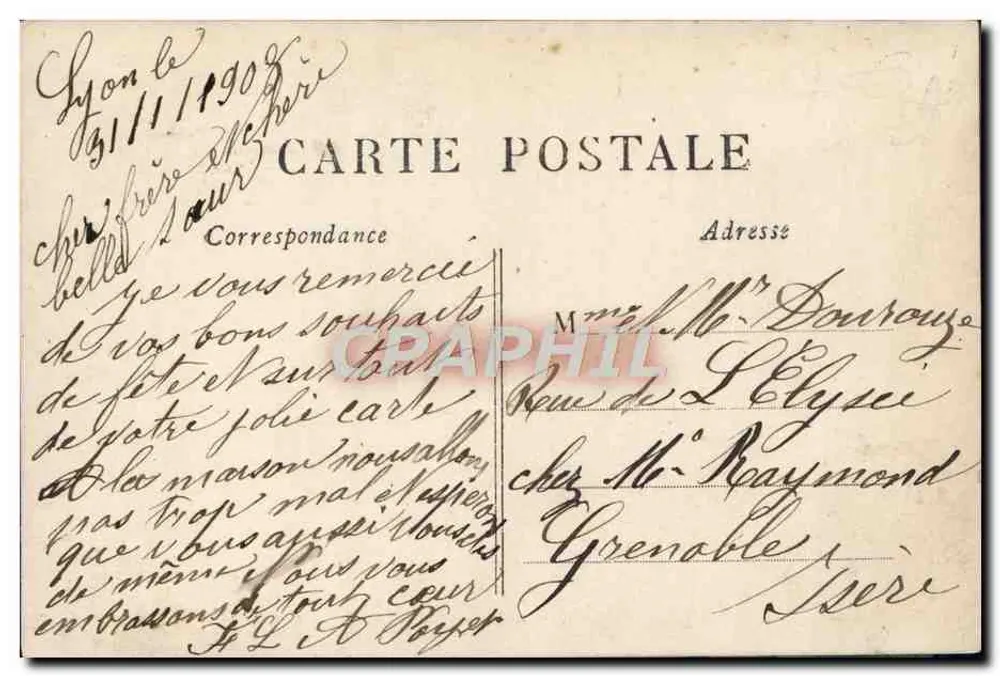 Homem com folha de trêfego de quatro folhas — 'Este trêfego e meu coração' — MF Paris - Verso