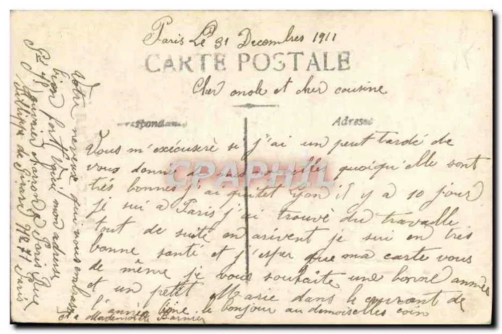 Mann mit Blumenstrauß — Frohes Neues Jahr — J.C. PARIS n°2336 - Rückseite