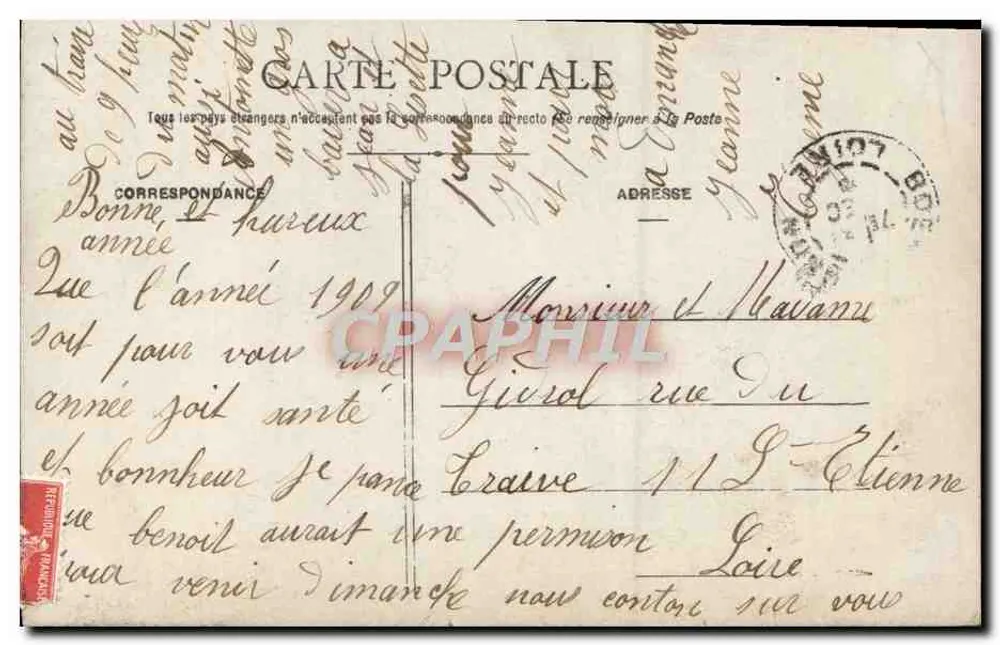 Menina em vestido azul — Boa Ano Novo — Paris, n° 457 - Verso