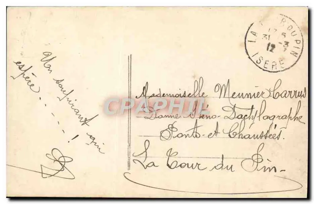 Porträt eines Mannes mit Blumenstrauß — 'Sie bringen mir Ihr Herz' — Marcel, Nr. 1611 - Rückseite