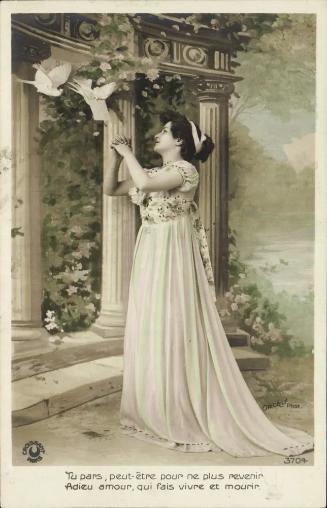 Frau in langer Robe — Lebewohl, Liebe — Oricelly Phot. n°3704 - Vorderseite