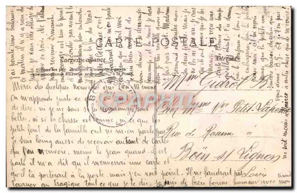 Femme en robe bleue parmi des fleurs — Paris — éditeur anonyme, n° 566 - Verso