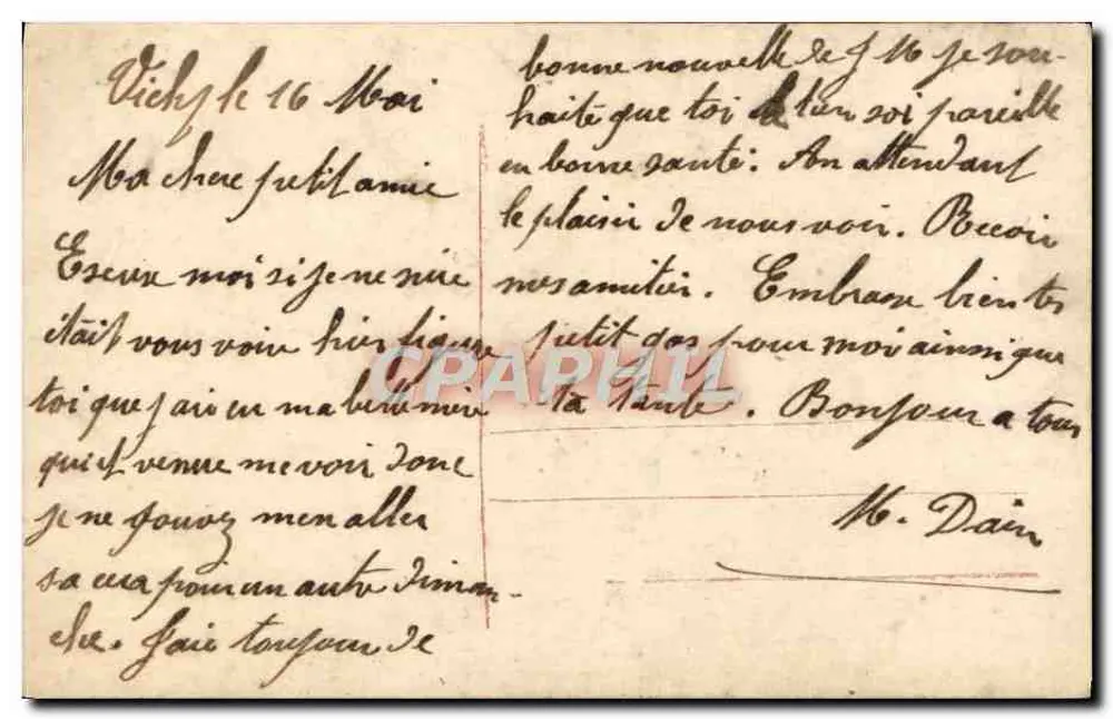 Ein Mann an einem Tisch mit einer Frau hinter ihm — Innenraum-Szene — Hermody, n° 2544 - Rückseite