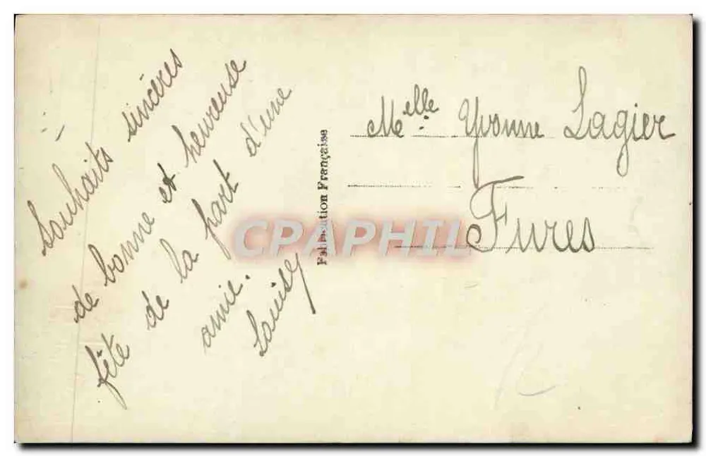 Jeune femme souriante avec bouquet — Bonne Fête — Édition Française n°4576 - Verso