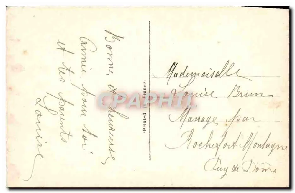 Jeune femme en robe bleue — vœux de bonne année — éditeur DIX n° 1023½ - Verso