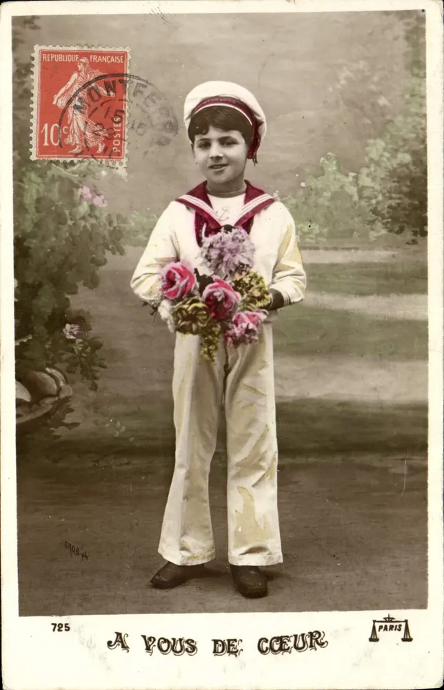 Enfant marin — A vous de cœur — GROBE, Paris, n°725 - Recto
