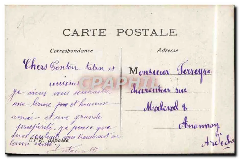 Fille avec bouquet de fleurs — Bonne Année — EPR, n°177 - Reverso