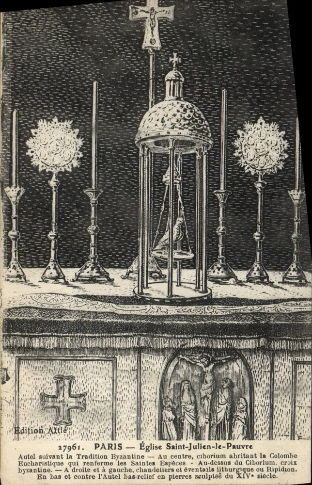 Autel byzantin — Église Saint-Julien-le-Pauvre — Édition Artié - Recto