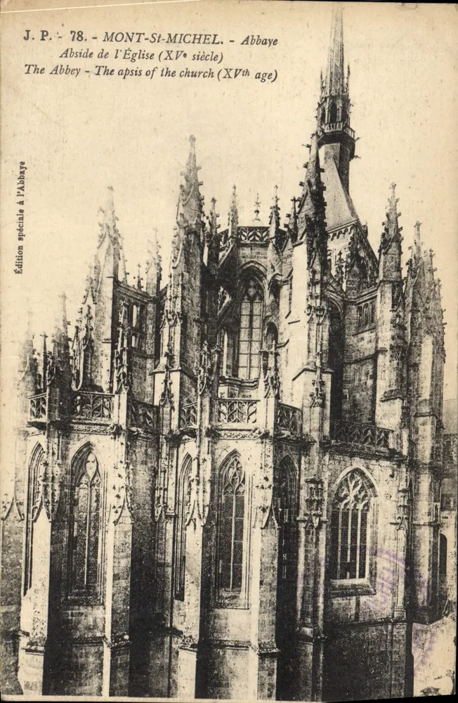 Mont-Saint-Michel — Abadia, abside da igreja (século XV) — J.P. Edição especial na Abadia, n°78 - Frente
