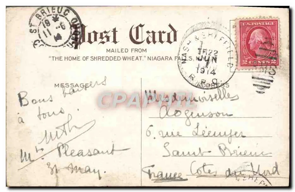 Niagara Falls, N.Y. — Die « Maison du Shredded Wheat » — Verlag: Shredded Wheat Co. — Serie 776 - Rückseite