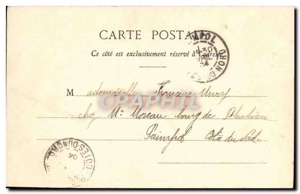 Femme en kimono servant du thé — Les Boissons, n°4 — éd. G. Nabet et Cie, Nancy - Verso