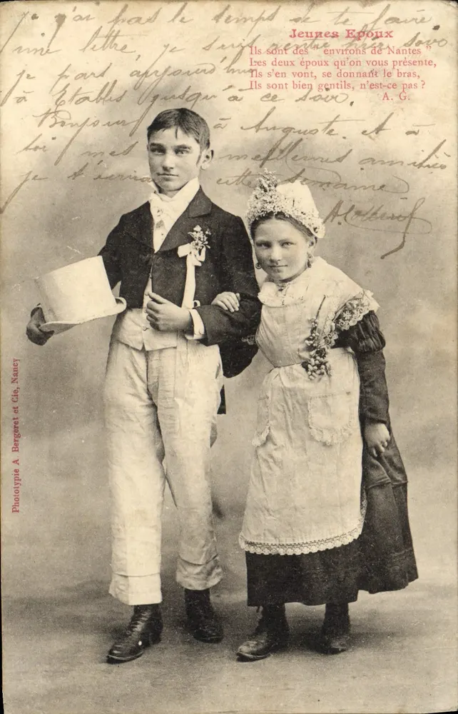 Junge Ehepaar — Umgebung von Nantes — Phototypie A. Bergeret & Cie, Nancy - Vorderseite