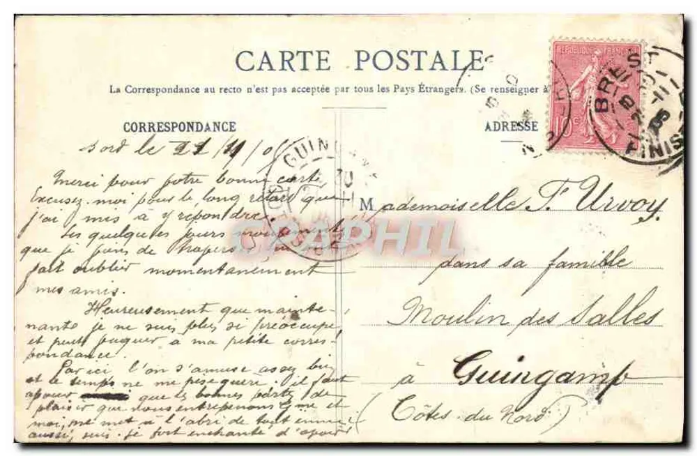 Zerstörer Donnais — Bretagne — Verlag Lefebvre & Jourdan, n°835 - Rückseite