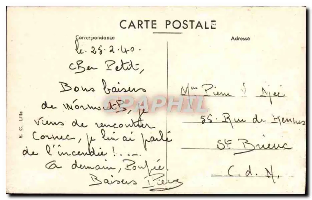 Wormhout — Vue générale — Édition J. Patoor - Verso