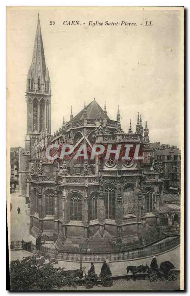 Caen - Igreja de São Pedro — Bilhete postal antigo n°24, editor L.L. - Frente