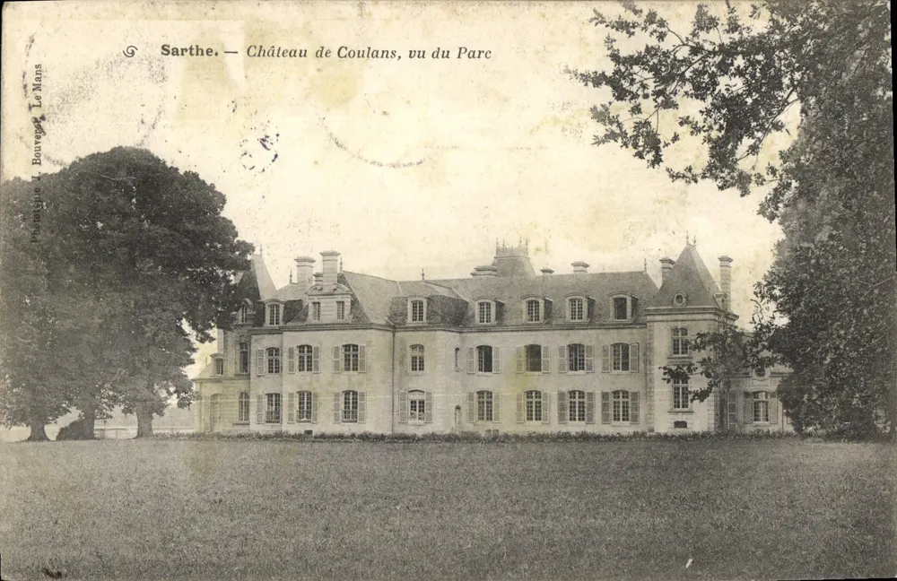 Sarthe — Castelo de Coulans, visto do Parque — Fototipia L. Bouvege, Le Mans - Frente