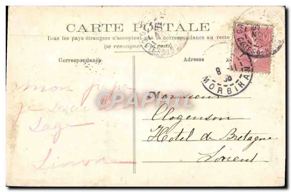 Sarthe — Castelo de Coulans, visto do Parque — Fototipia L. Bouvege, Le Mans - Verso