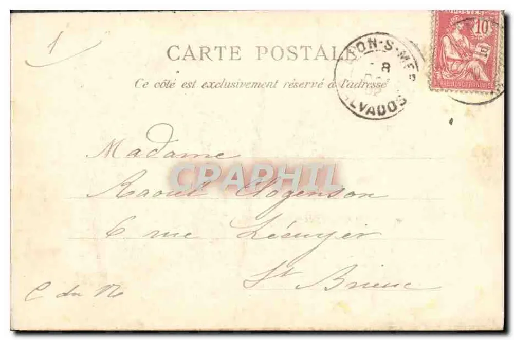 Lion — O Castelo, lado do Parque — J. Bugeater, Caen (depositado) - Verso