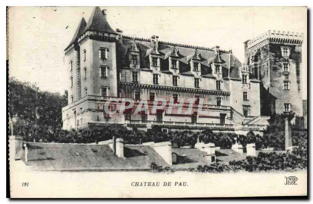 Zamek w Pau — widok zamku — JND Phot. - Awers