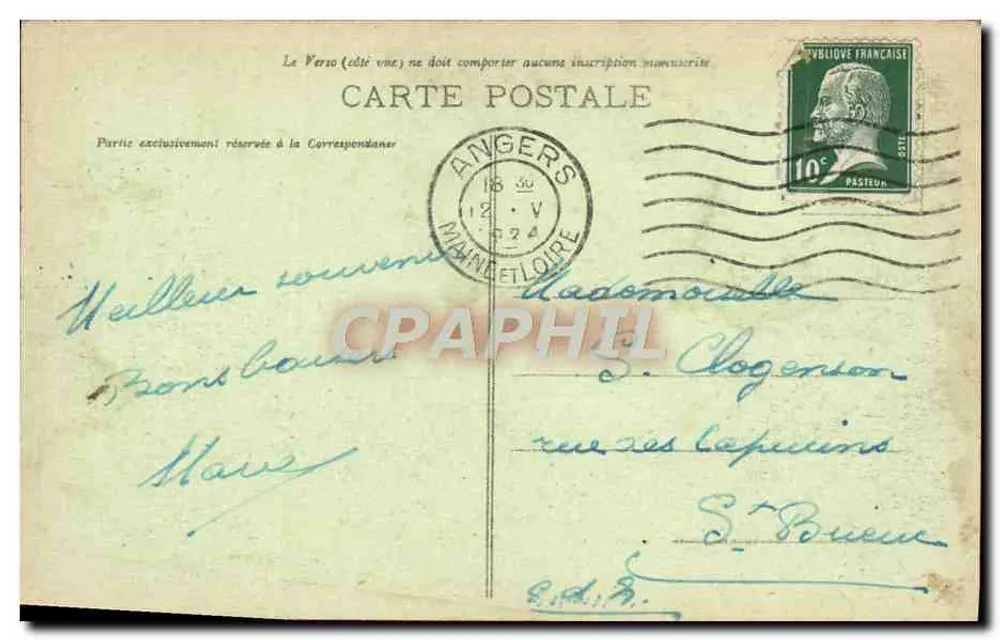 Angers — Um ponto do Boulevard du Château — L. V., fot. n°298 - Verso