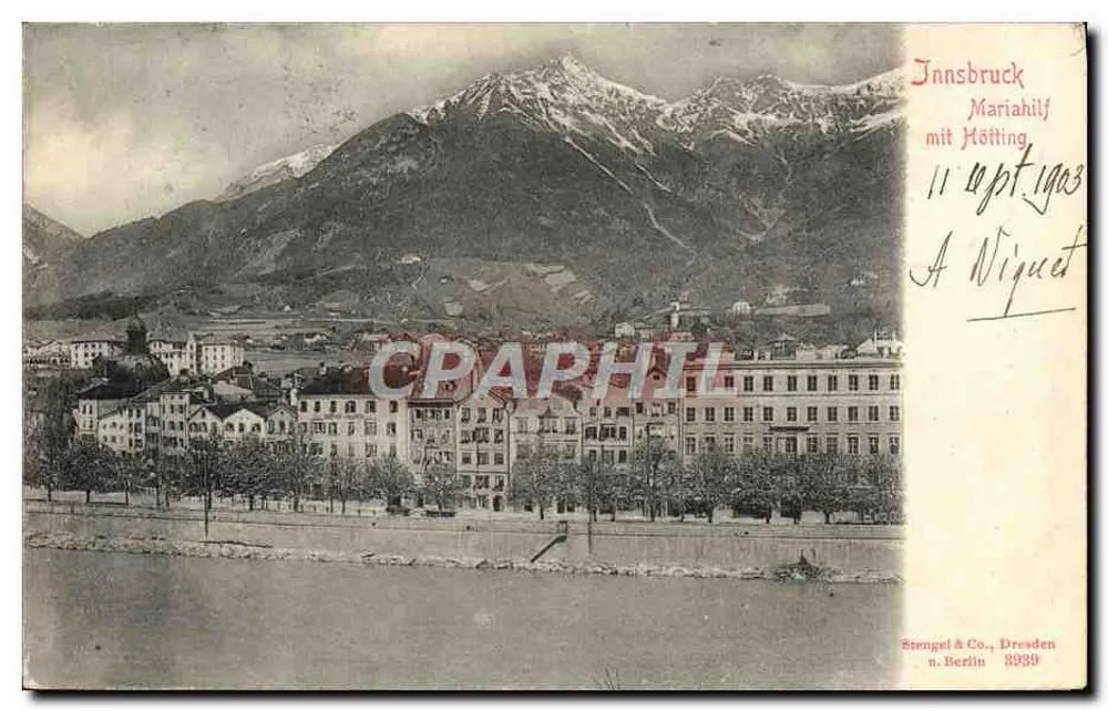 Innsbruck - Mariahilf com Hötting — Stengel & Co., Dresden n. Berlin 2939 - Frente