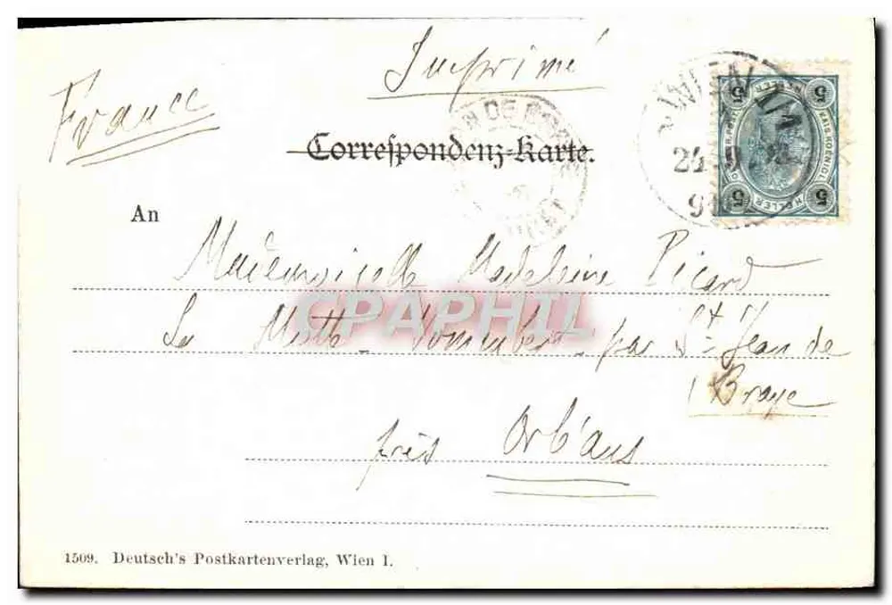 Viena — Hofmuseum und Volksgarten — Deutsch's Postkartenverlag, Viena I, n° 1509 - Reverso