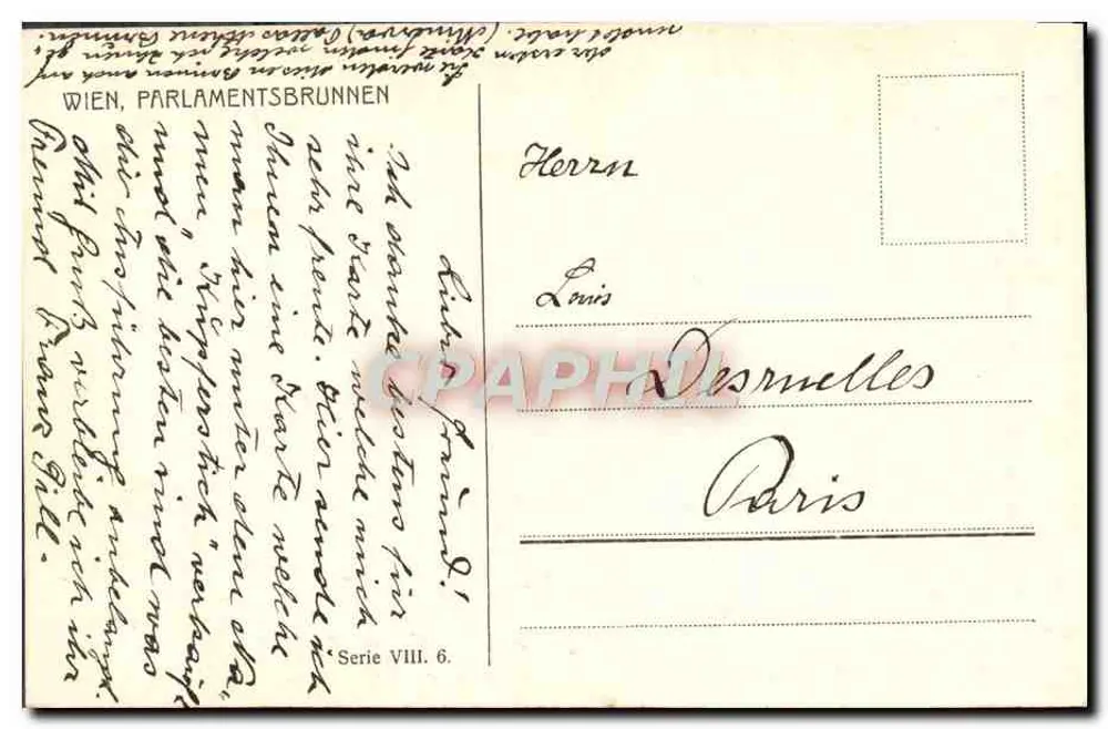 वियना, पार्लामेंट्सब्रुन्नेन — न्याय की प्रतिमा — अज्ञात प्रकाशक, श्रृंखला VIII.6 - पीछे