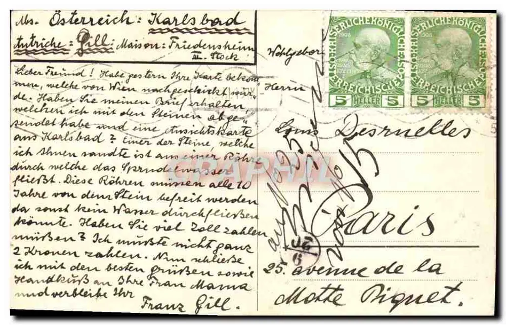 Hans Heiling — paisagem de Karlsbad e Elbogen — Brück & Sohn, Meißen - Verso