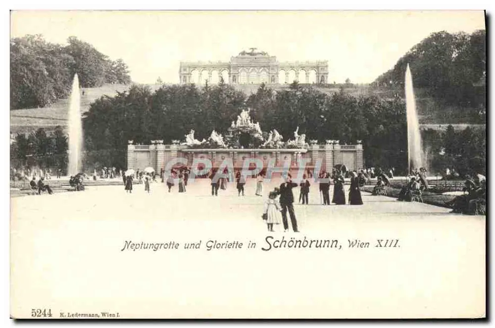 Neptungrotte und Gloriette in Schönbrunn, Wien XIII — R. Ledermann, Wien L, n° 5244 - Vorderseite