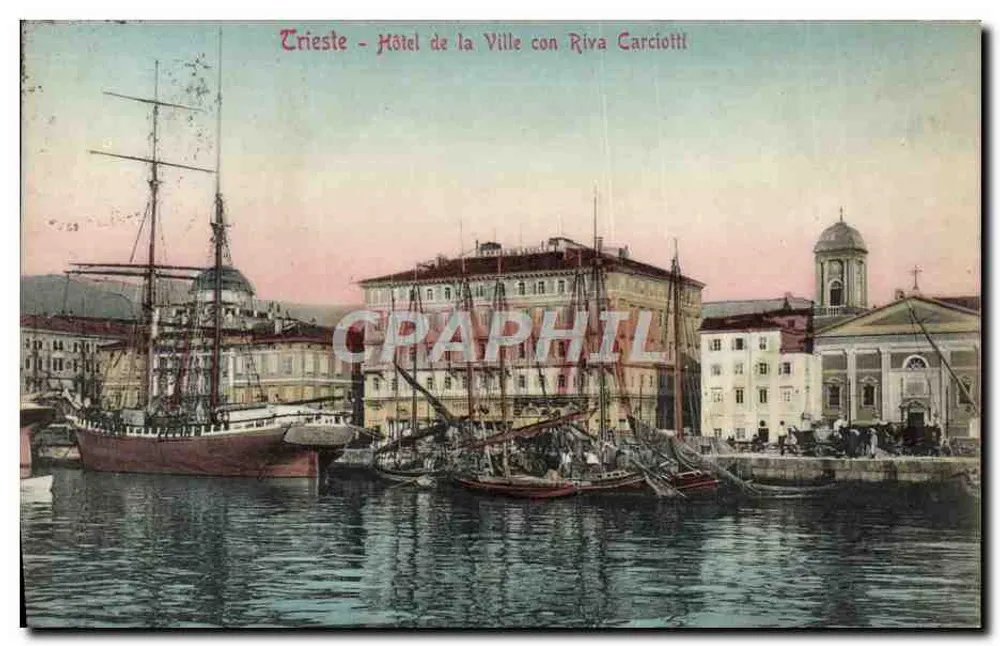 Trieste - Hôtel de la Ville con Riva Carciotti — Verleger Druckkraft, n° 36657 - Vorderseite