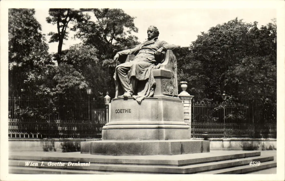 Viena I. Estátua de Goethe — estátua sentada de Goethe — editor Felice Photographie, n° 4529 - Frente