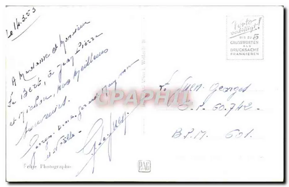 Viena I. Estátua de Goethe — estátua sentada de Goethe — editor Felice Photographie, n° 4529 - Verso