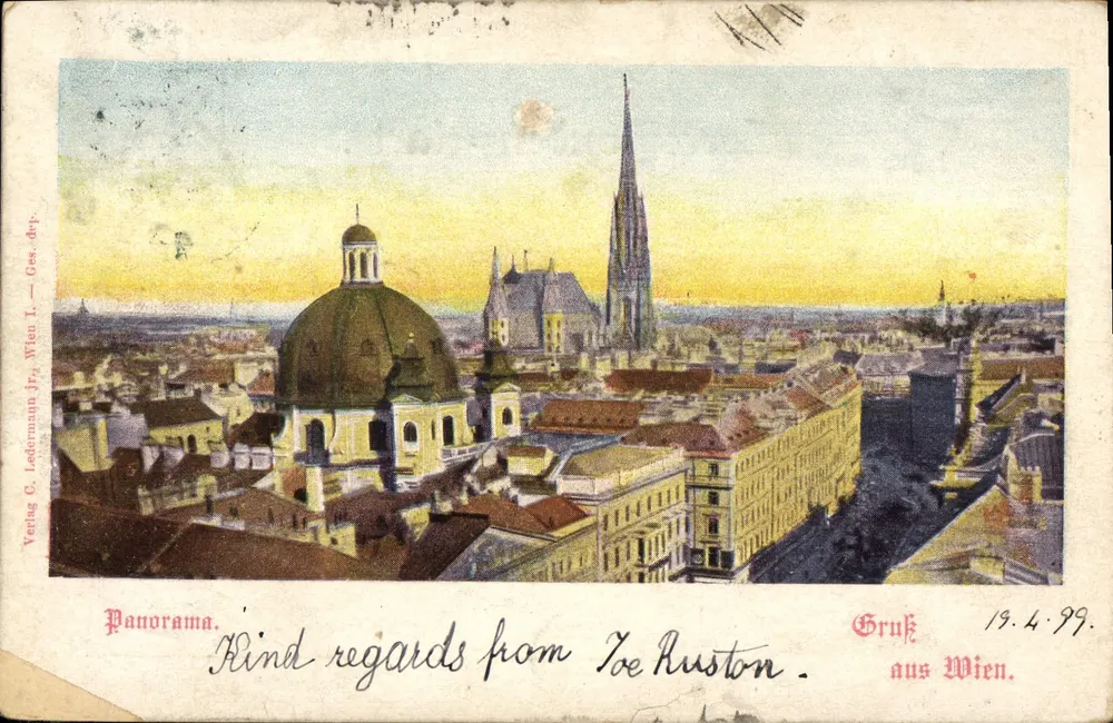 Vue panoramique de Vienne — éditeur Verlag C. Ledermann jr., Wien I — n° de série non visible - Frente