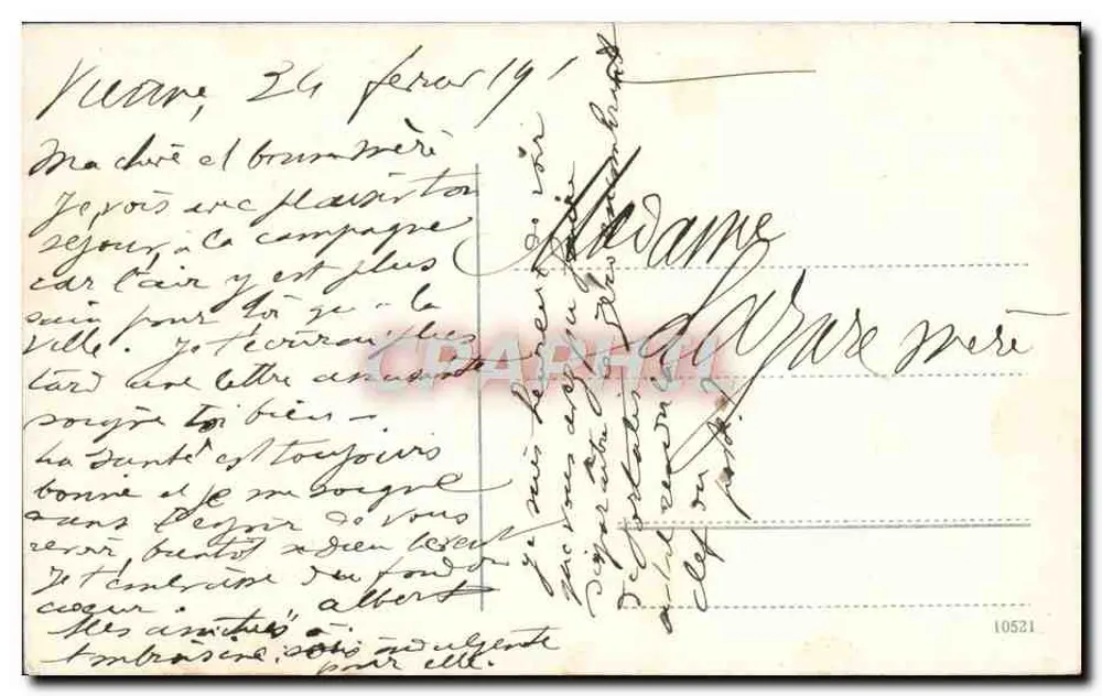 Wien — Ansicht des Franz-Josef-Kanals — unbekannter Verlag, Seriennummer 10521 - Rückseite