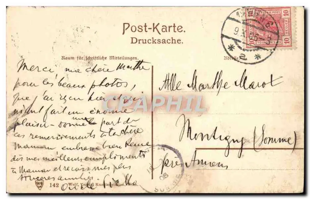Volksgarten mit den beiden Hofmuseen — Wien, I. — Verlag Wolf, Wien - Rückseite