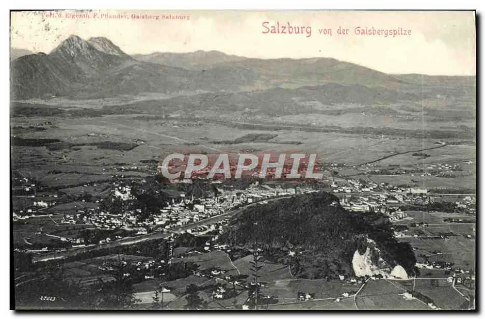 Salzburg von der Gaisbergspitze — Luftaufnahme — P. Pflaundler, Gaisberg Salzburg - Vorderseite