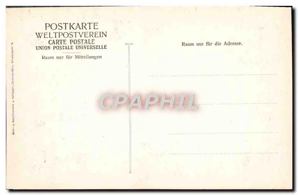 Salzburg vor dem Untersberg — Panoramablick mit Schloss auf dem Hügel — Verlag POSTKARTE WELTPOSTVEREIN - Rückseite