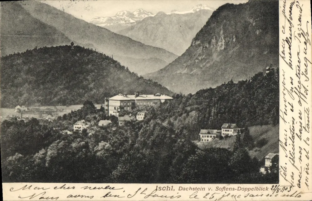 Ischgl, Dachstein v. Soffiens-Doppelblick — vista panorâmica — Wörthle & Sohn, Salzbourg - Frente