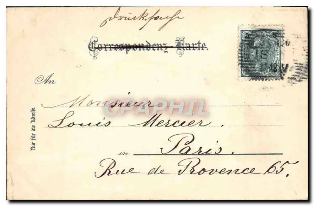 Ebensee — vista do lago e do vilarejo — Druck u. Verlag v. Louis Glasen, Leipzig, n° 2538 - Verso