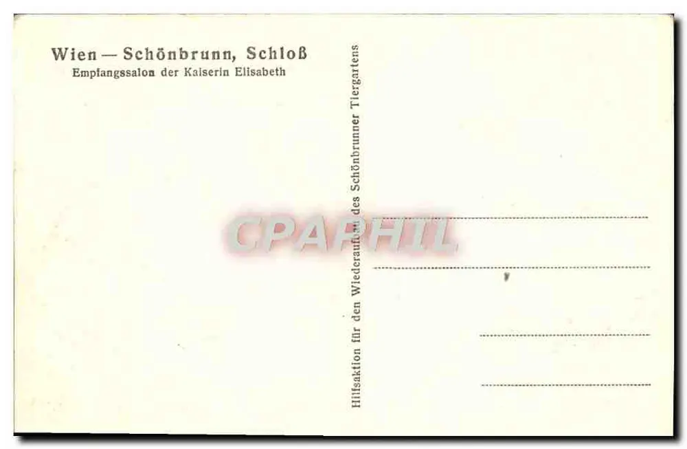 Wien — Schönbrunn, Schloss — Empfangssalon der Kaiserin Elisabeth - Rückseite