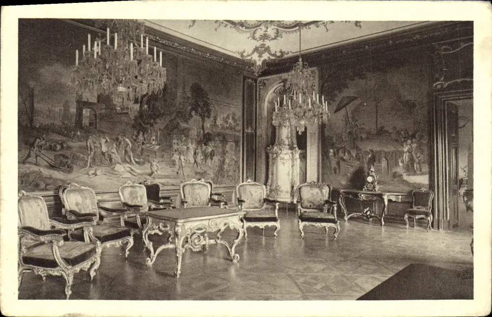 Wien—Schönbrunn, Schloss — Gobelinsaal mit Brüsseler Gobelins - Vorderseite